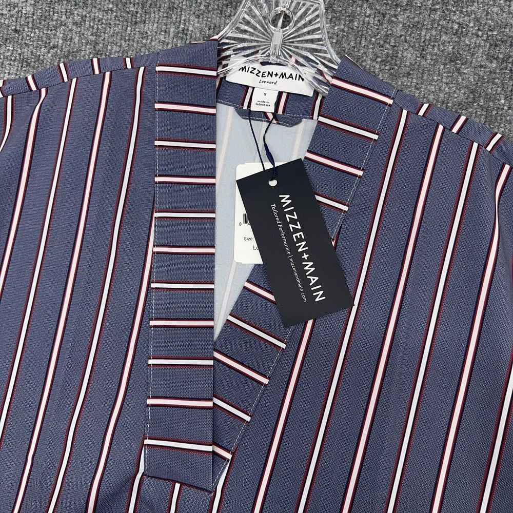 Mizzen Main Shirt Womens S Blue V Neck High-Low Blouse‎ Top Performance Office - Picture 3 of 10